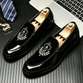 Chaussures homme brodées à clips en grandes tailles