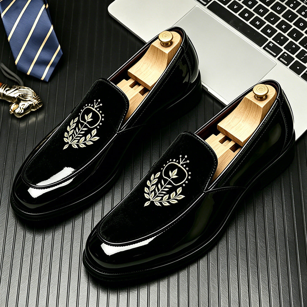 Chaussures homme brodées à clips en grandes tailles