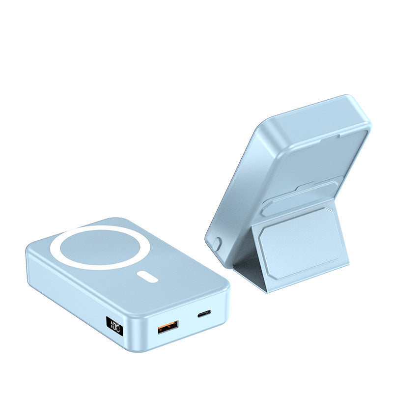 Aspiration magnétique sans fil charging trésor Grande capacité pliant Bracket Mobile Power Su