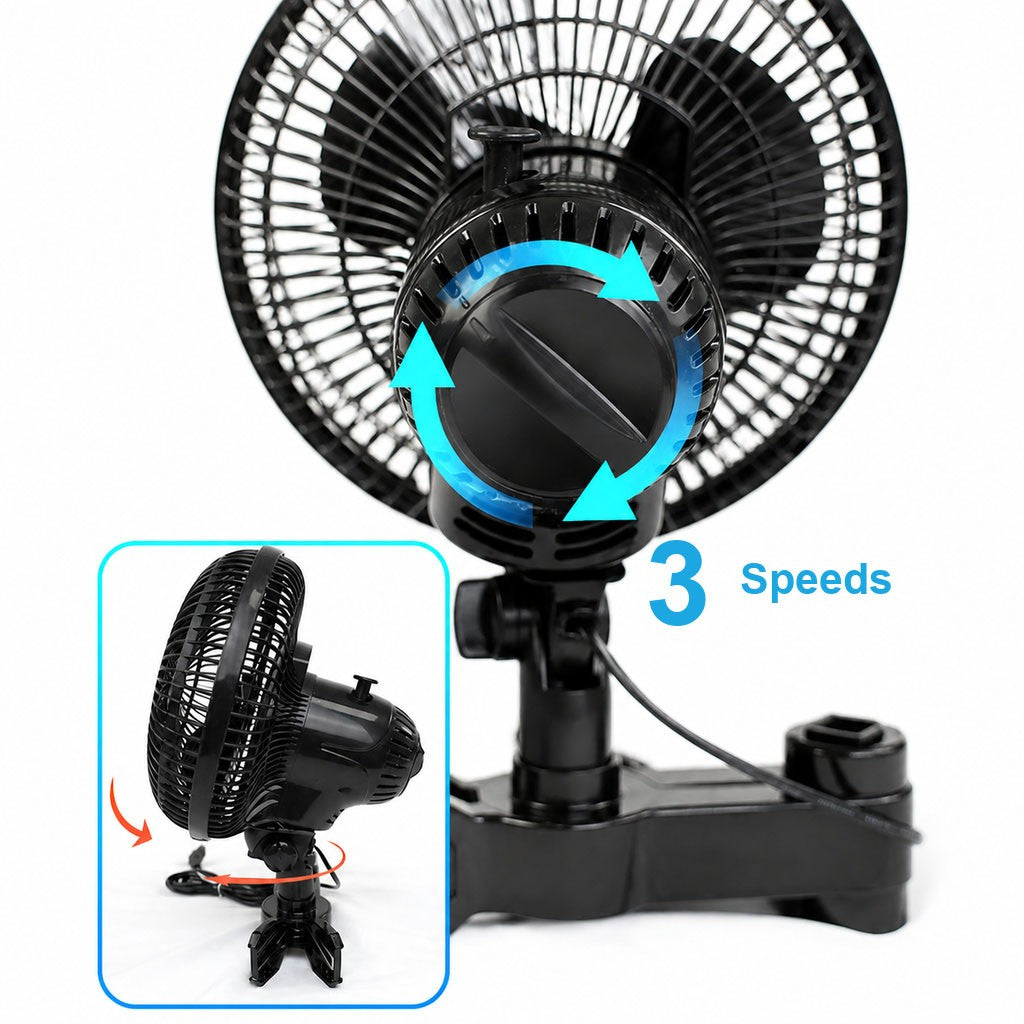 Ventilateur de pince à serre oscillant 3 vitesses de croissance Ventilateur de tente Ultra-Quiet