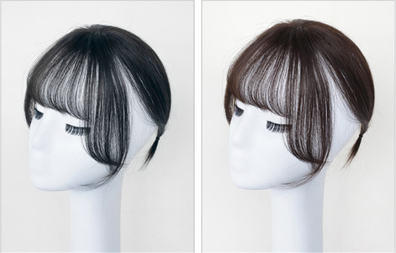 Véritable perruque de cheveux Mécanisme 3D Air Bangs Perruque