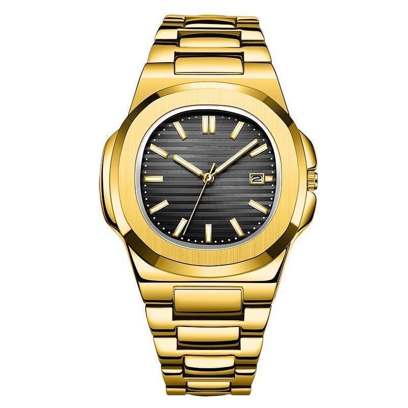 Mode Ceinture en acier Calendrier Lumineux Montres Hommes