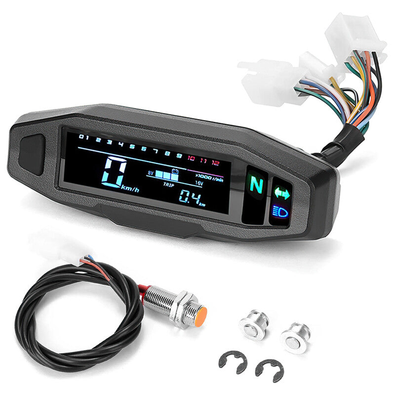 Capteur de jauge de mesure du compteur numérique de vitesse LCD universel de moto