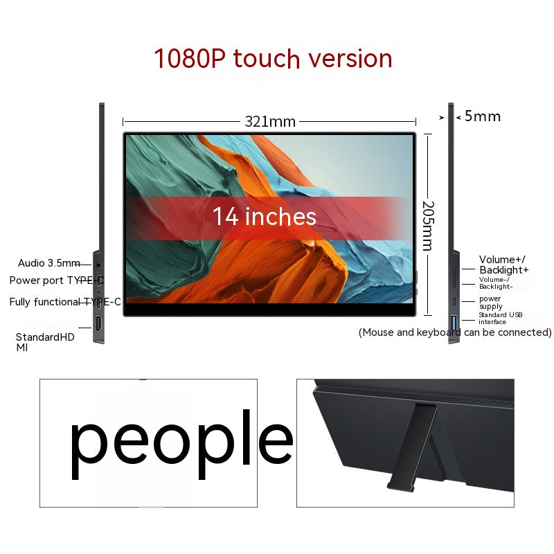 Touch Portable Monitor Mobile Phone Computer Jeu Écran d'extension externe