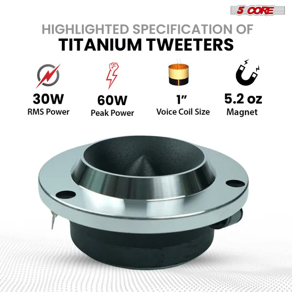 5 Core 6,5" Remplacement intermédiaire 2Pc Pro Haut-parleur audio 360W 4 Ohms/8 Ohms 60W Aluminu