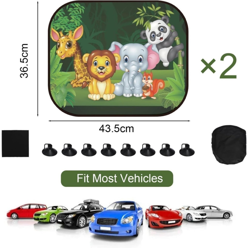 2 foldable car sunshades with suction cups