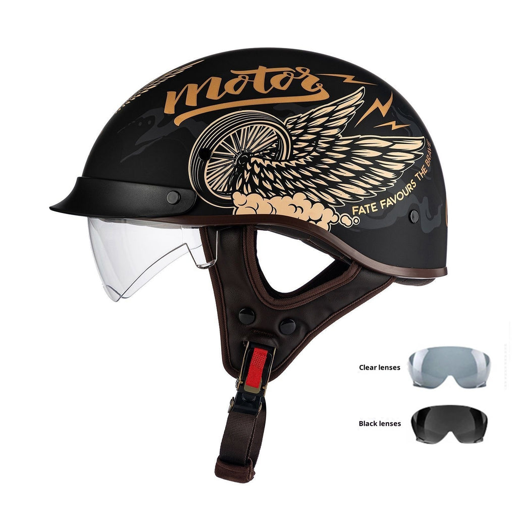 Casque de moto électrique rétro