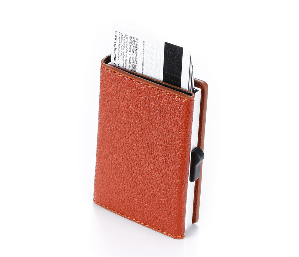 Boîte à cartes en métal Zipper Éjecte automatiquement Cas de carte de crédit