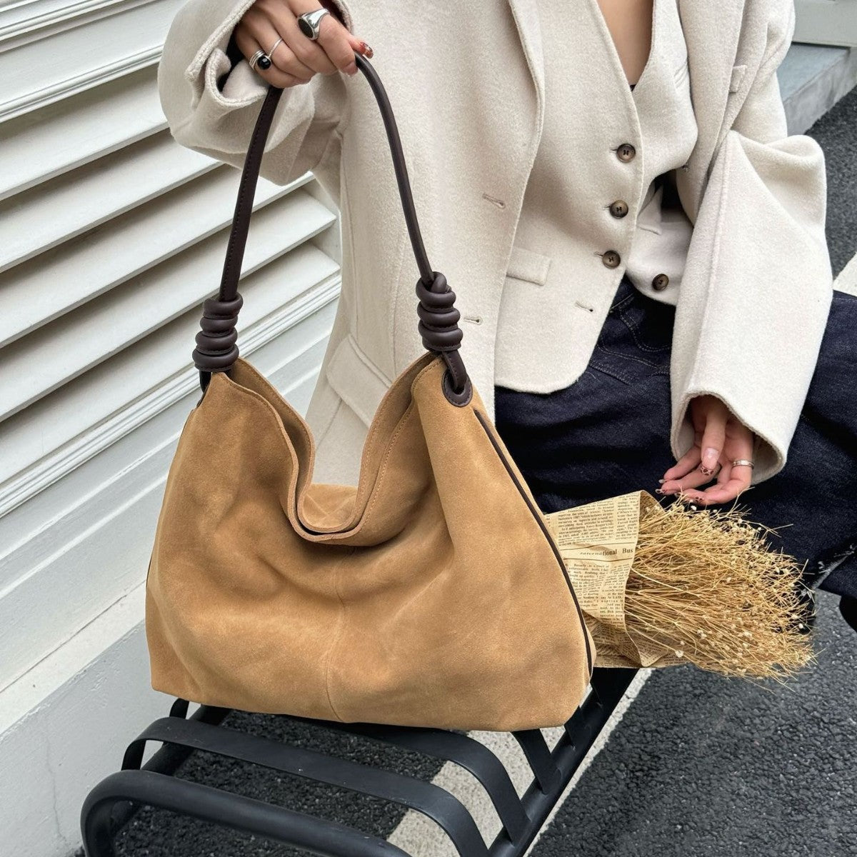 Sac d'épaules de transport d'automne hiver de grande capacité pour les femmes