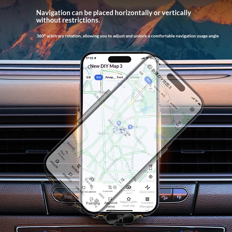 Support de téléphone de voiture sans fil transparent à charge rapide