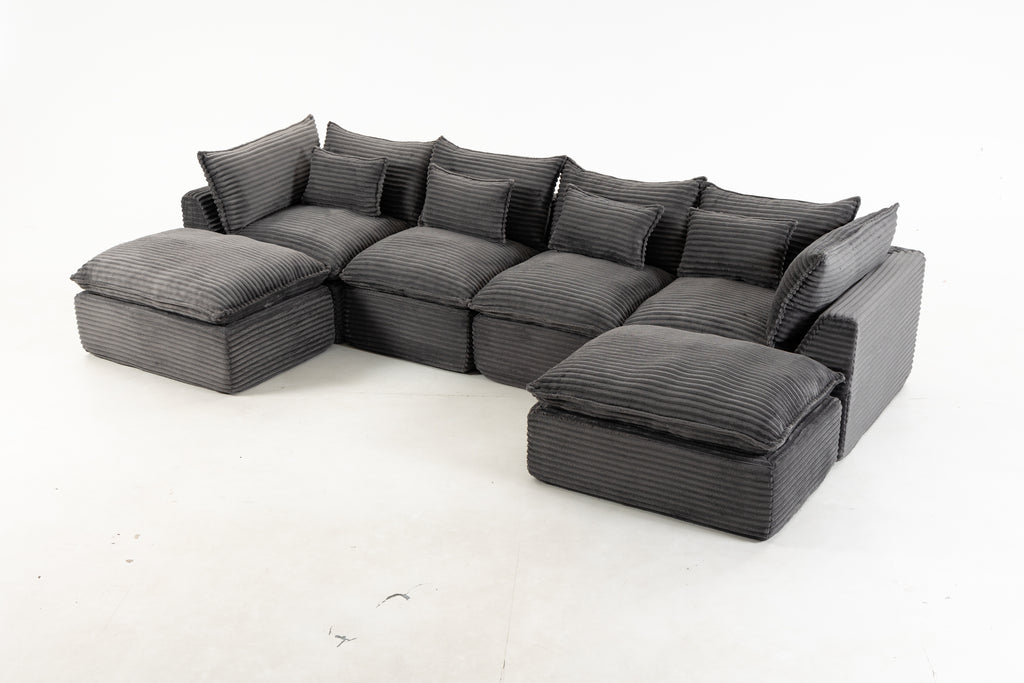 129,8" Largeur Cloud Couch Oversize Modular Sectional Canapé Vrai Relax Comfy Coupes Wide&De