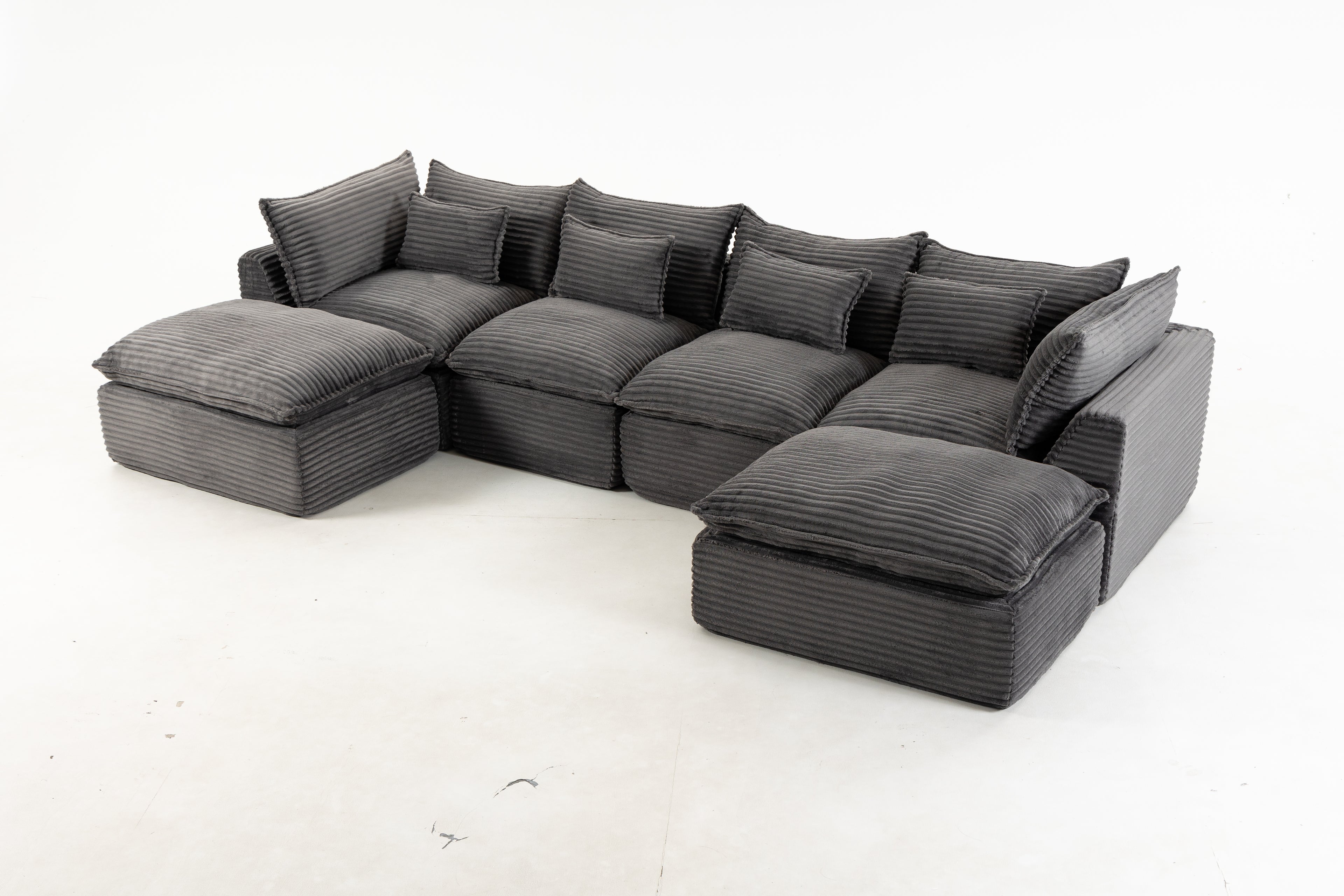 129,8" Largeur Cloud Couch Oversize Modular Sectional Canapé Vrai Relax Comfy Coupes Wide&De