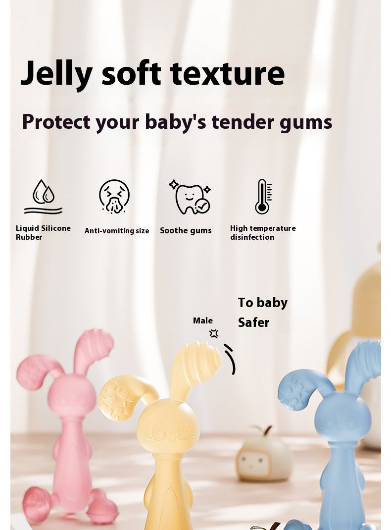 Silicone Lapin Teether Infant Molar Rod Dentition bébé Empêcher l'artéfact de la main
