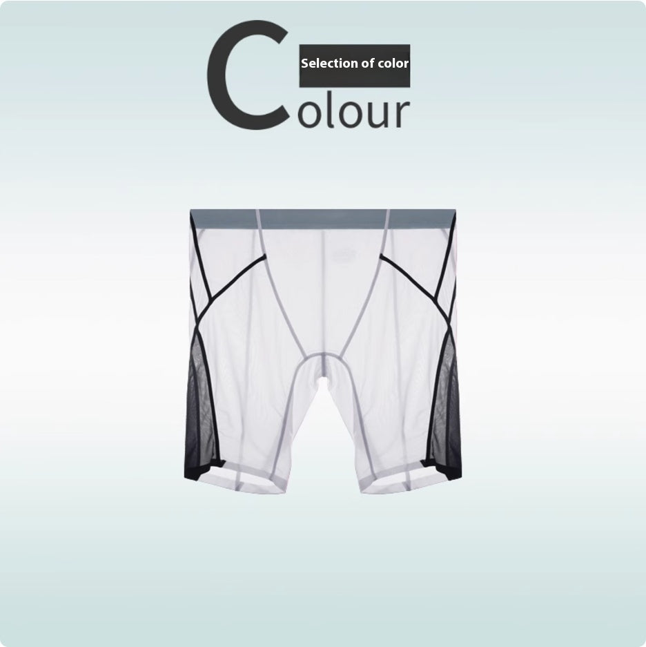 Sous-vêtements de sport en soie glacée Hommes Non-trace Porter Leg Quick Dry Plus Long Porter Crotch