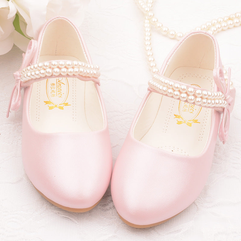 Chaussures de photographie en cuir plat pour filles