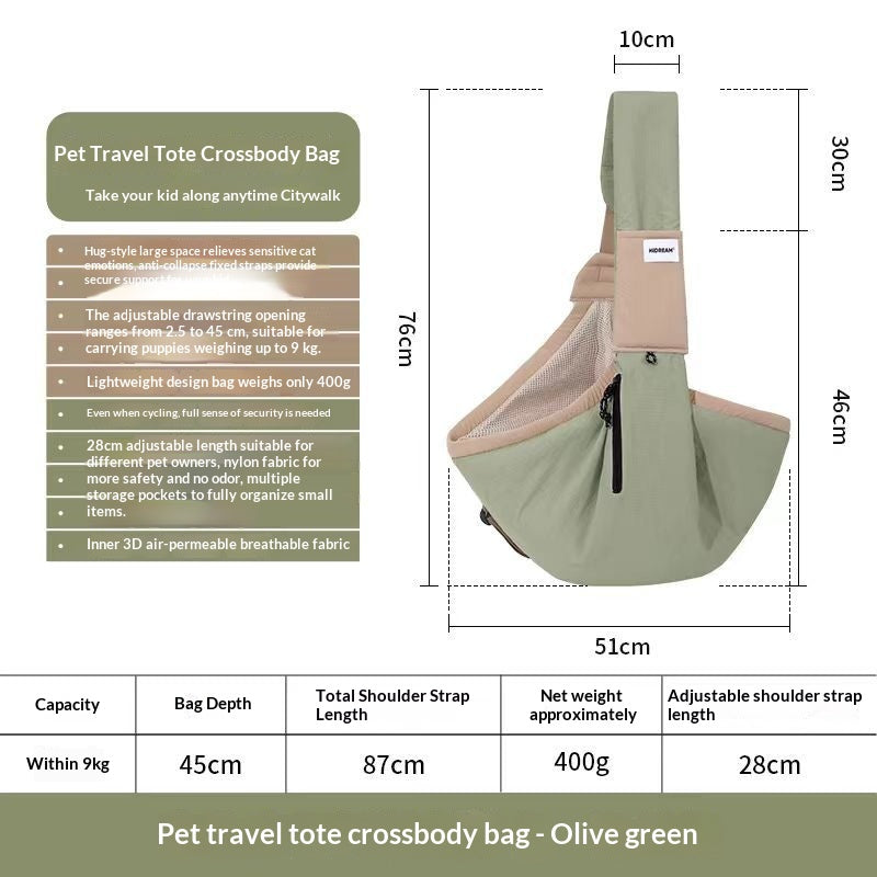 Pet Outing Tote Crossbody Carrier Sac à épaule portable Petit chien voyage
