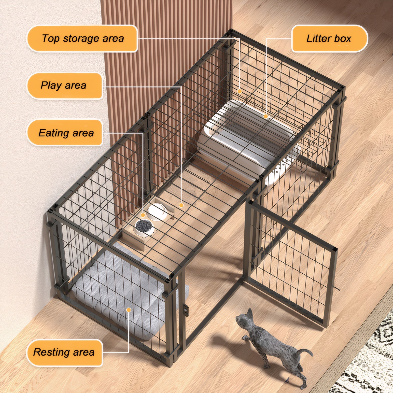 Crate de chien de 47,2" pour petits chiens de taille moyenne