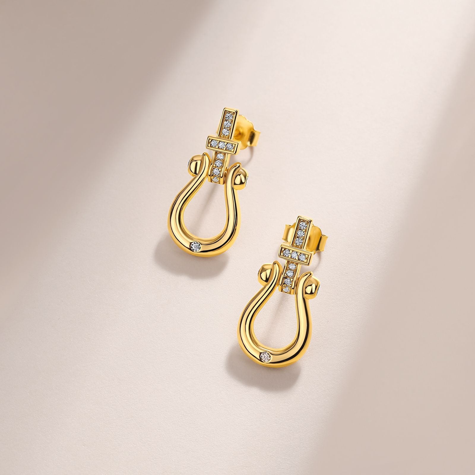 S925 Boucles d'oreilles en fer à cheval en argent sterling