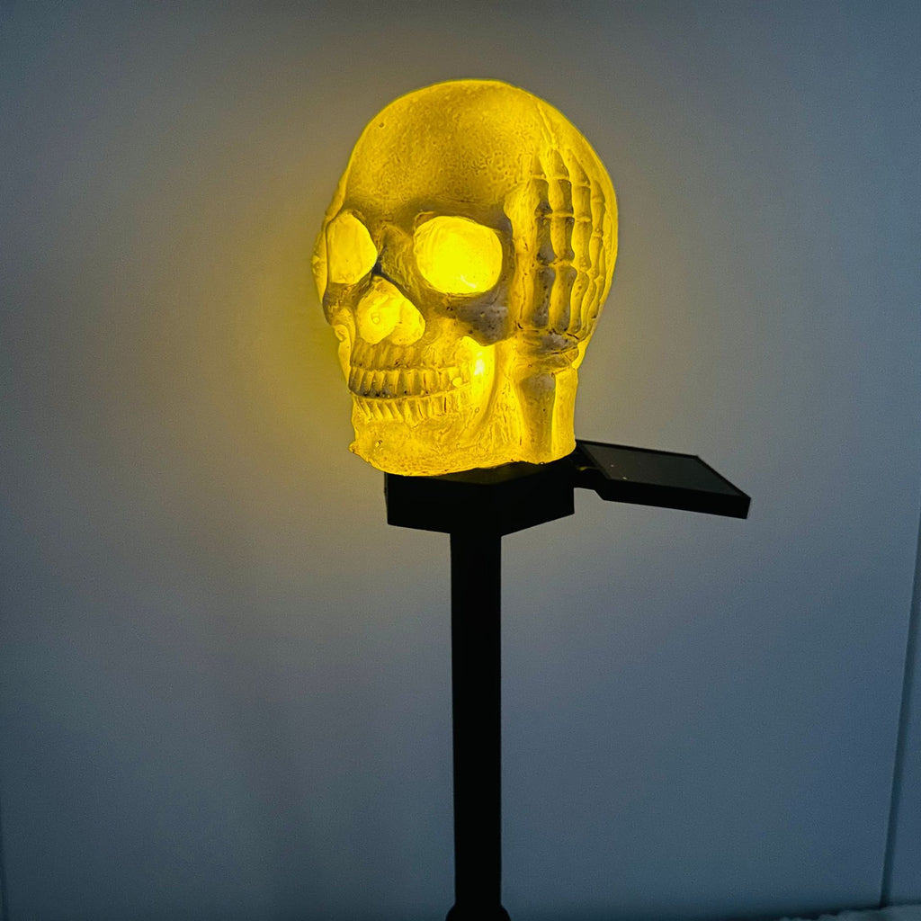 Lanterne en résine pour décors d'Halloween sur le thème du crâne