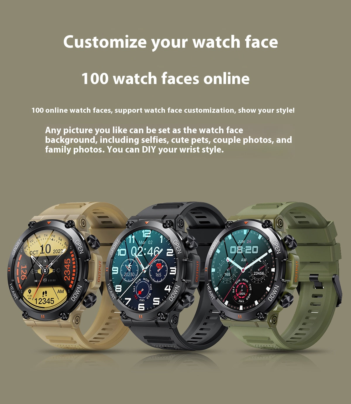 Call Musique Météo Fréquence cardiaque Pression artérielle Smart Watch