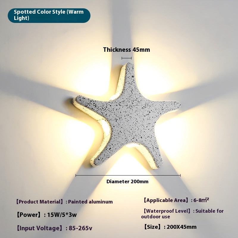 Outdoor Waterproof Starfish Made Corridor Aisle Chambre Fond Mur Décoration Mur La