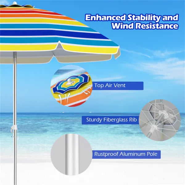 6.5 Parapluie de plage pieds - multicolore