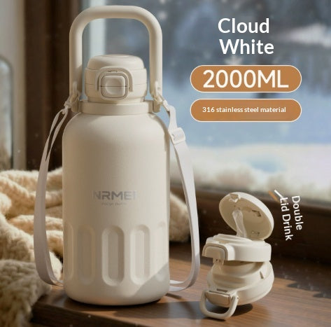 Bouteille d'eau de paille de grande capacité avec isolation