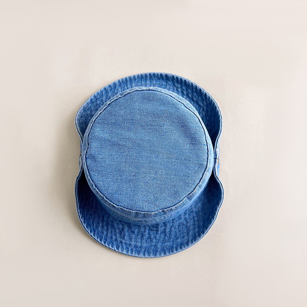 Chapeau de pêcheur denim lavé rétro avec bord réglable pour la protection solaire