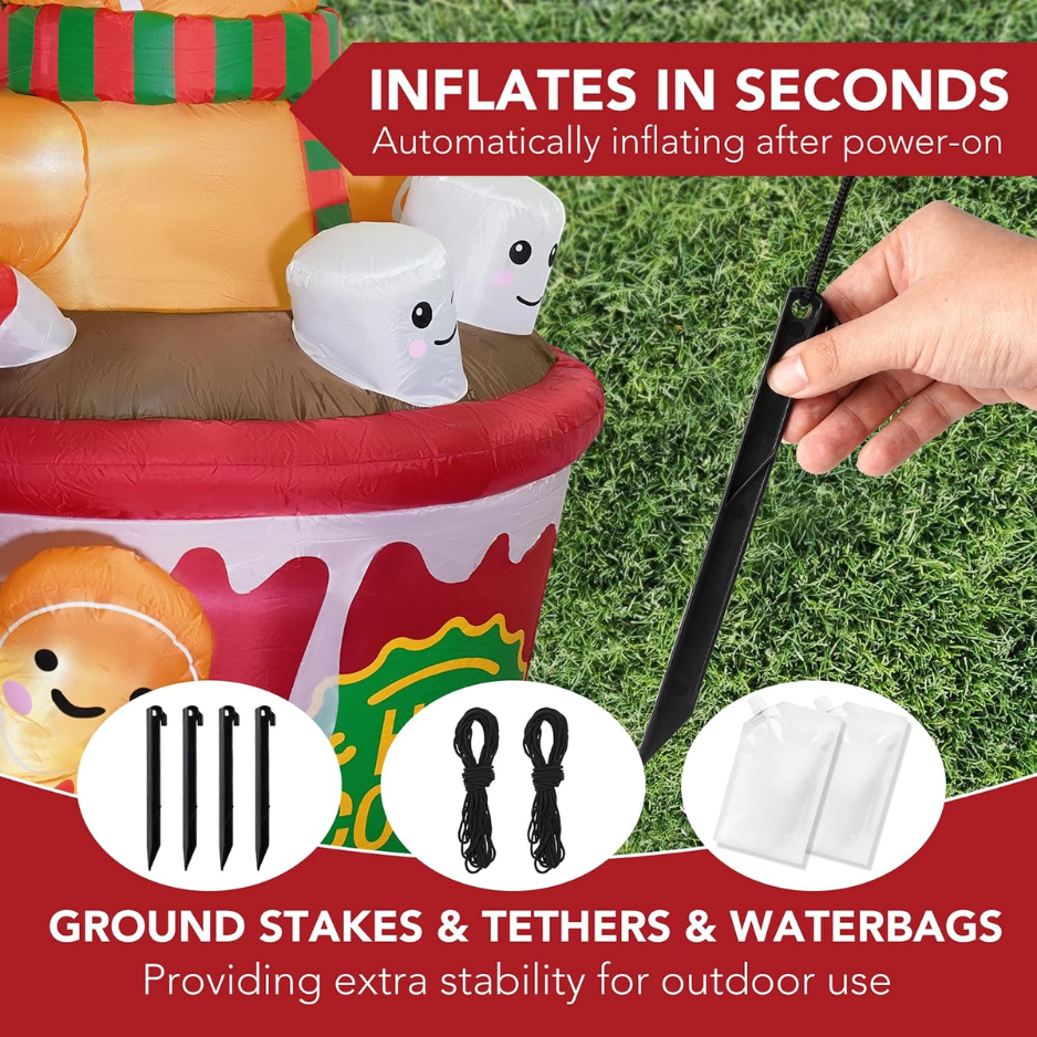 6 FT Gonflables de Noël Décorations extérieures