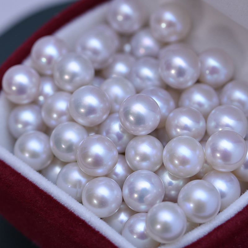 White Perfect Circle Strong Light Fine Micro Flaw Perle Bare Pearl presque impeccable