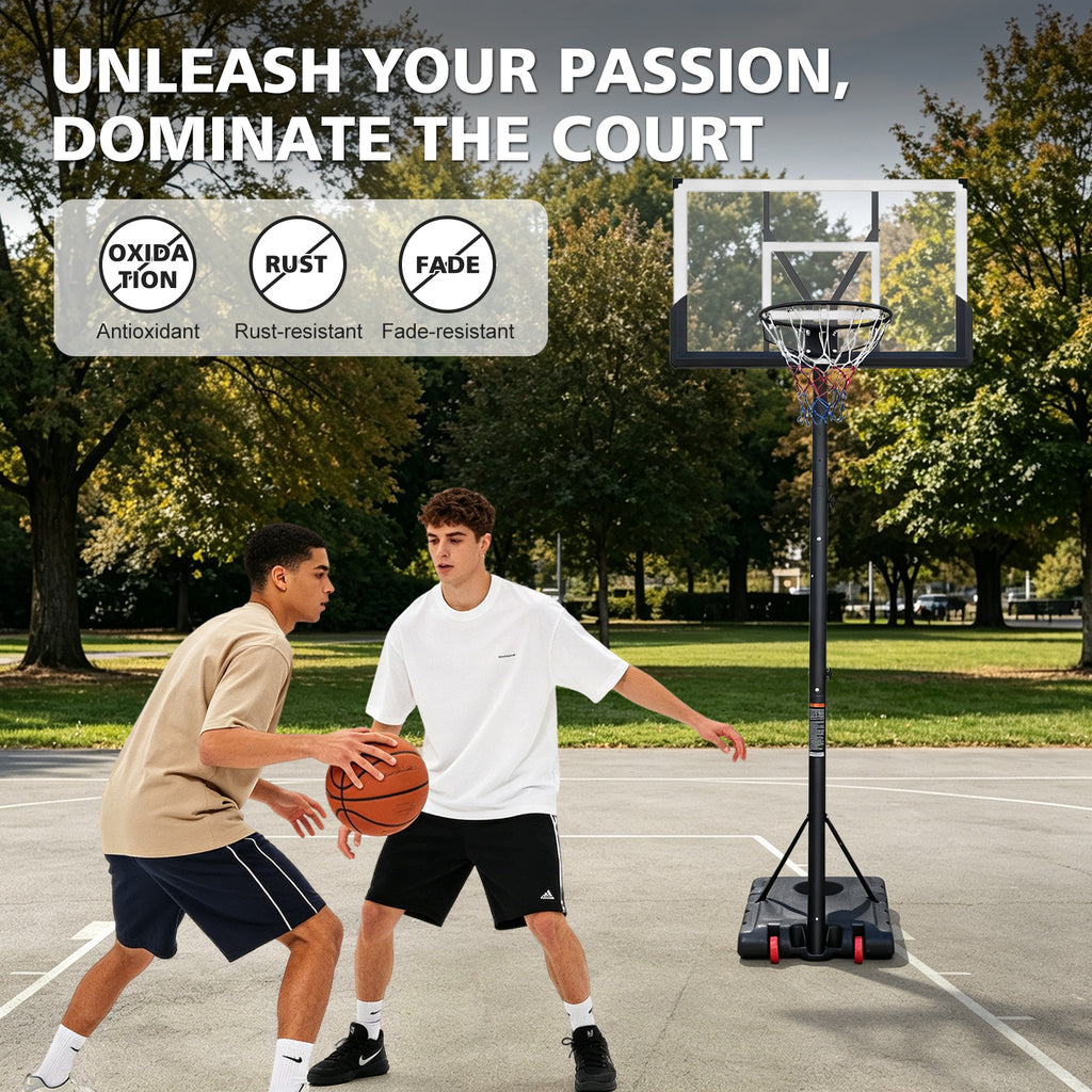 Basketball Hoop 5.73-10FT But de basketball portable réglable en hauteur pour intérieur extérieur Ba