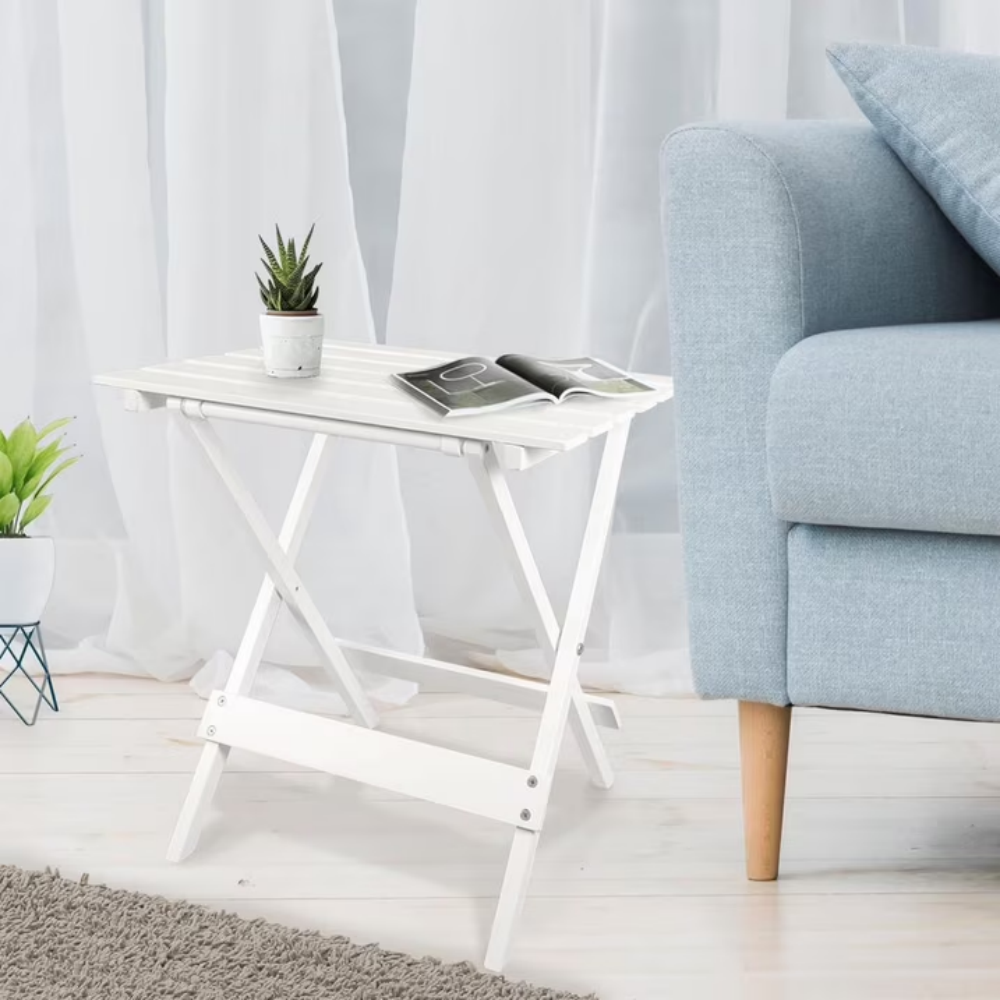 Petite table latérale pliante en bois ensemble de deux