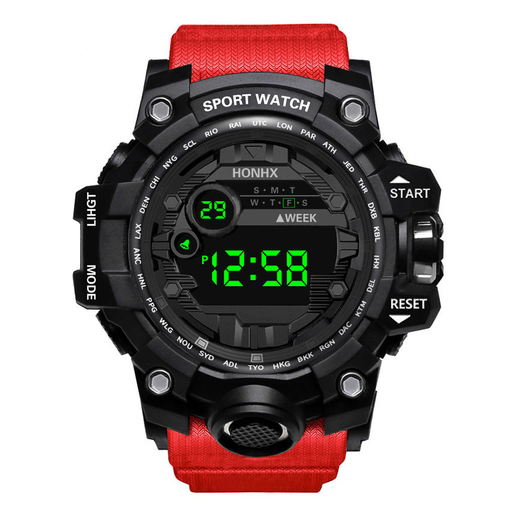 Montre électronique multifonctionnelle de sport étanche pour hommes