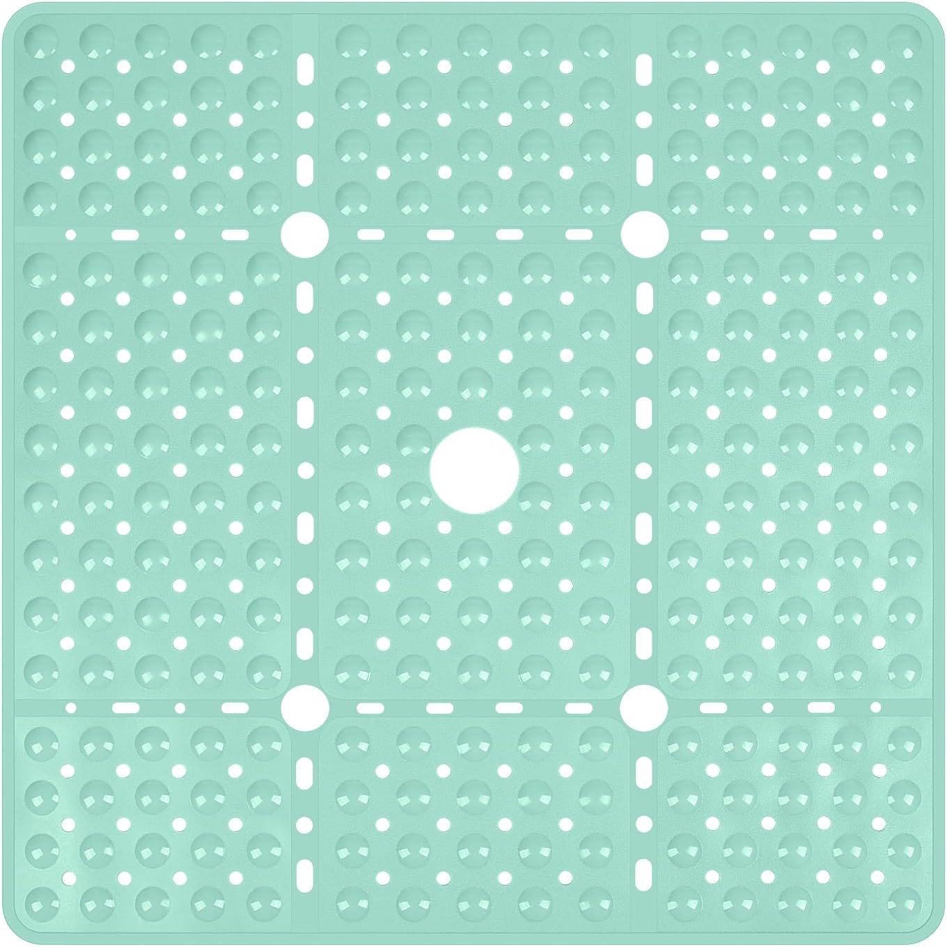 Tapis de salle de bain carré anti-dérapant Rug Toilette Suction-tasse Pad pied avec trous de drainage