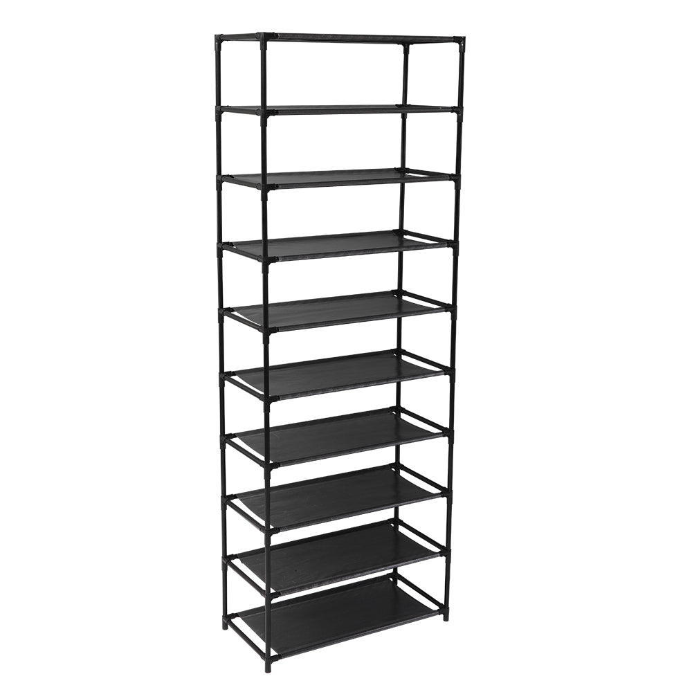 Étagère de rangement pliable 10 niveaux Étagère organisateur pliable longue étagère pour chaussures