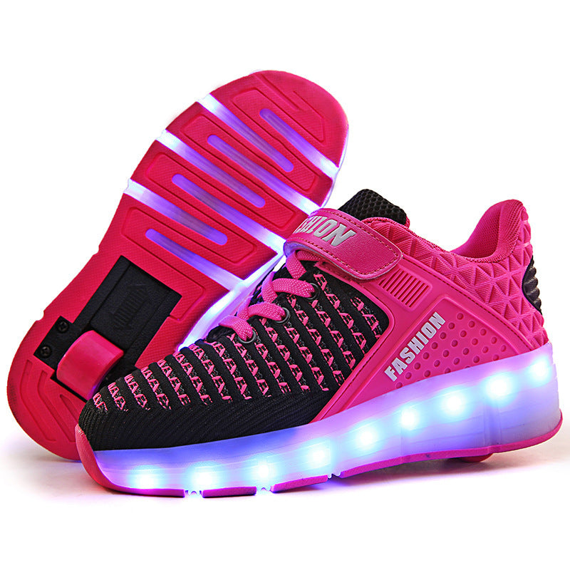 Rechargeable Heelys Patins à roulettes simples pour enfants