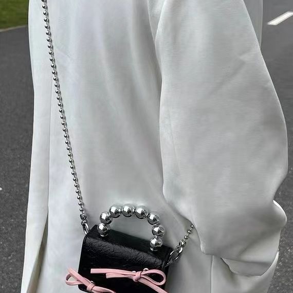 Sac à main Texturé Mignon Bow Mini chaîne