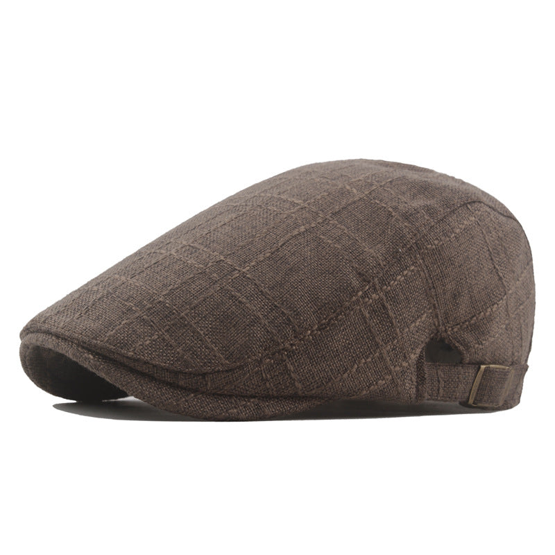 Hommes Linge de coton Vintage Peaked Cap