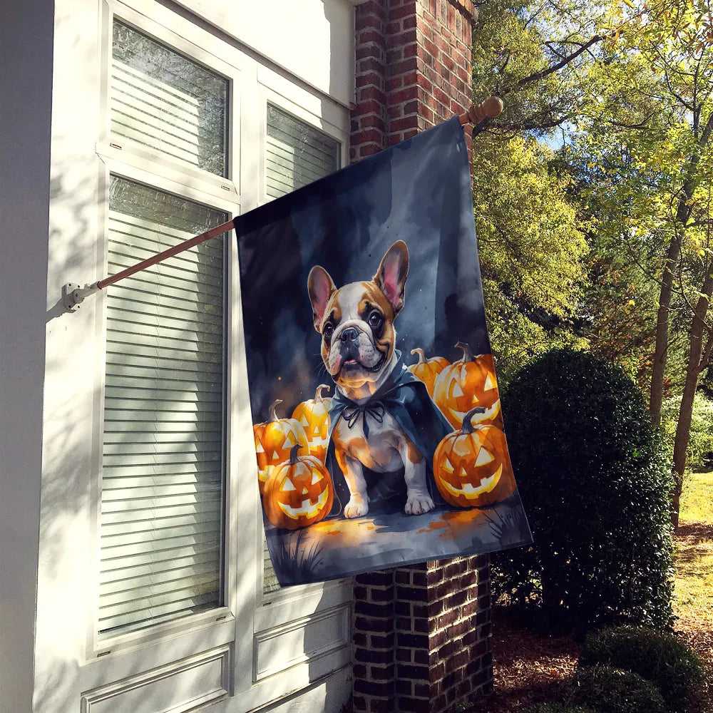 French Bulldog Puppy Maison d'Halloween Drapeau Grand Porc Manches Pole décoratif à l'extérieur