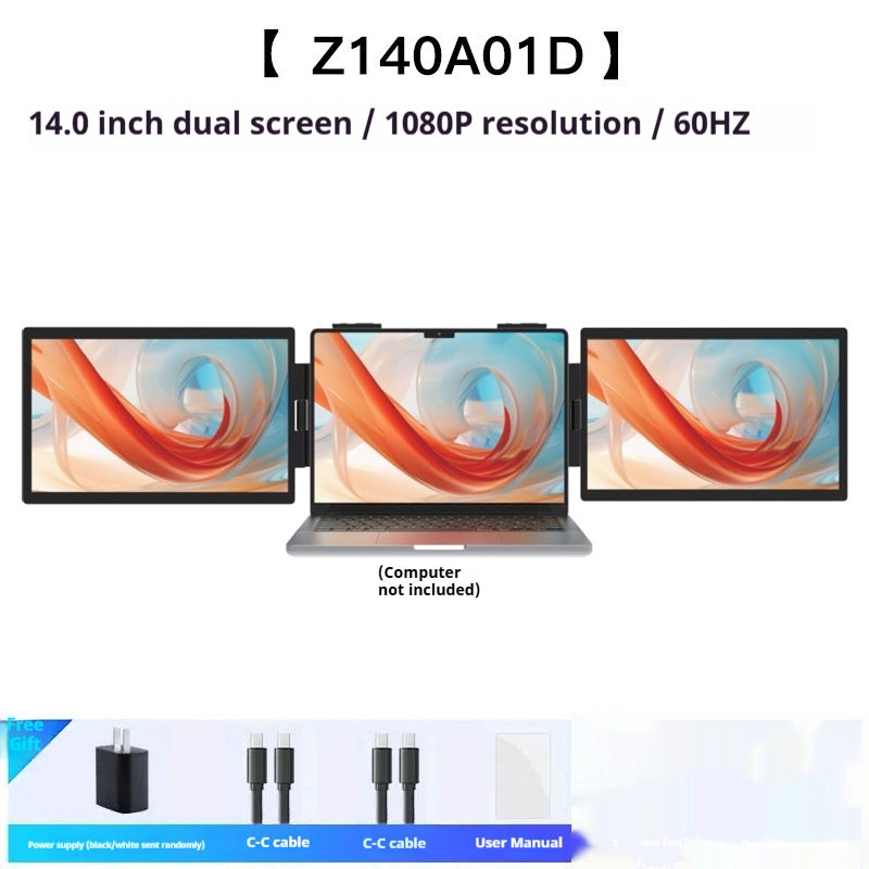 Écran d'extension d'ordinateur portable de moniteur portatif à double écran de 14 pouces