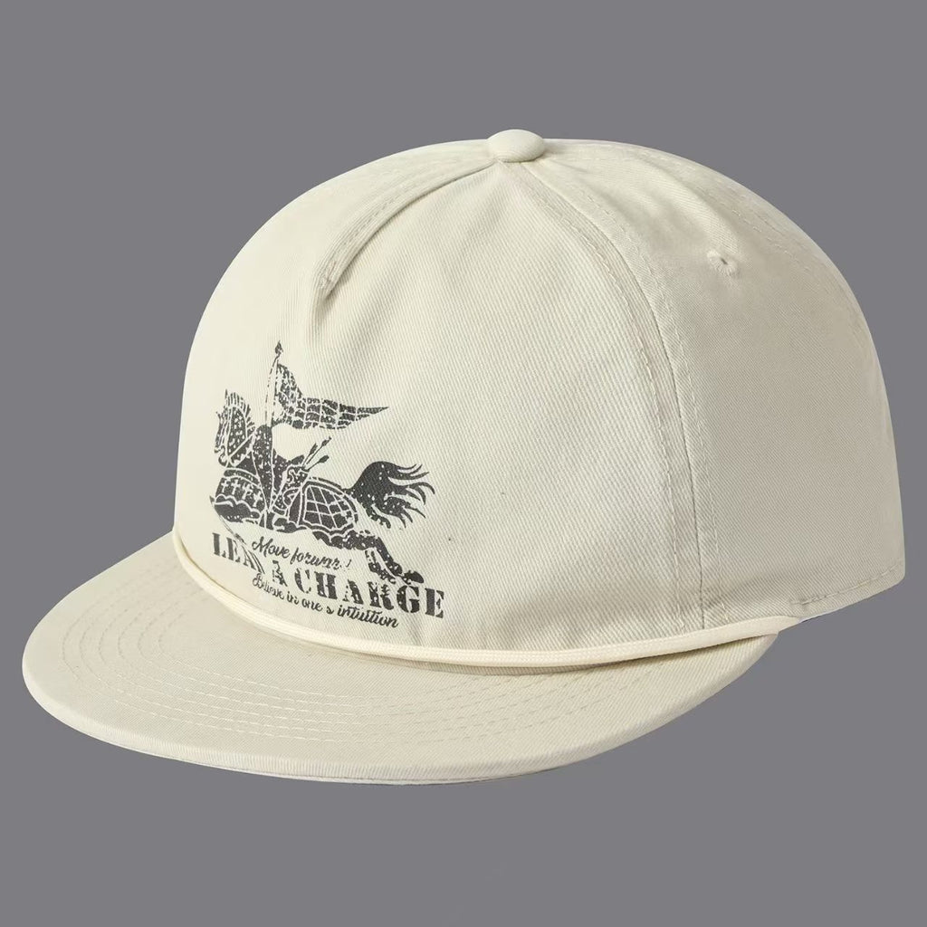 Drapeau imprimé Warhorse avec bande à lettres et bouchon plat de baseball Brim