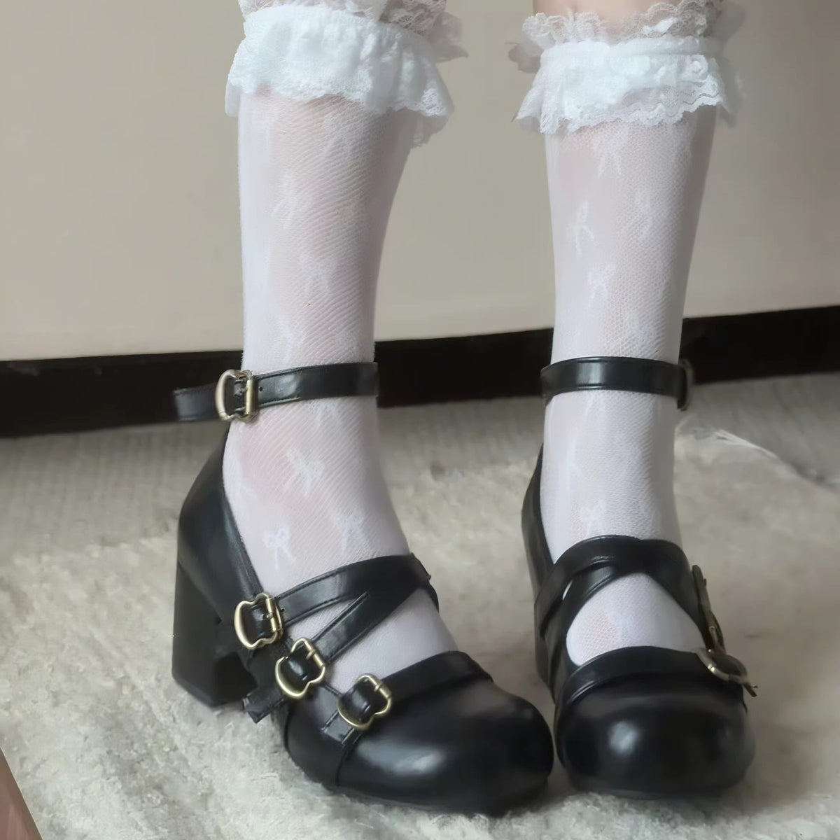 Chaussures Vintage Chunky de style français pour femmes