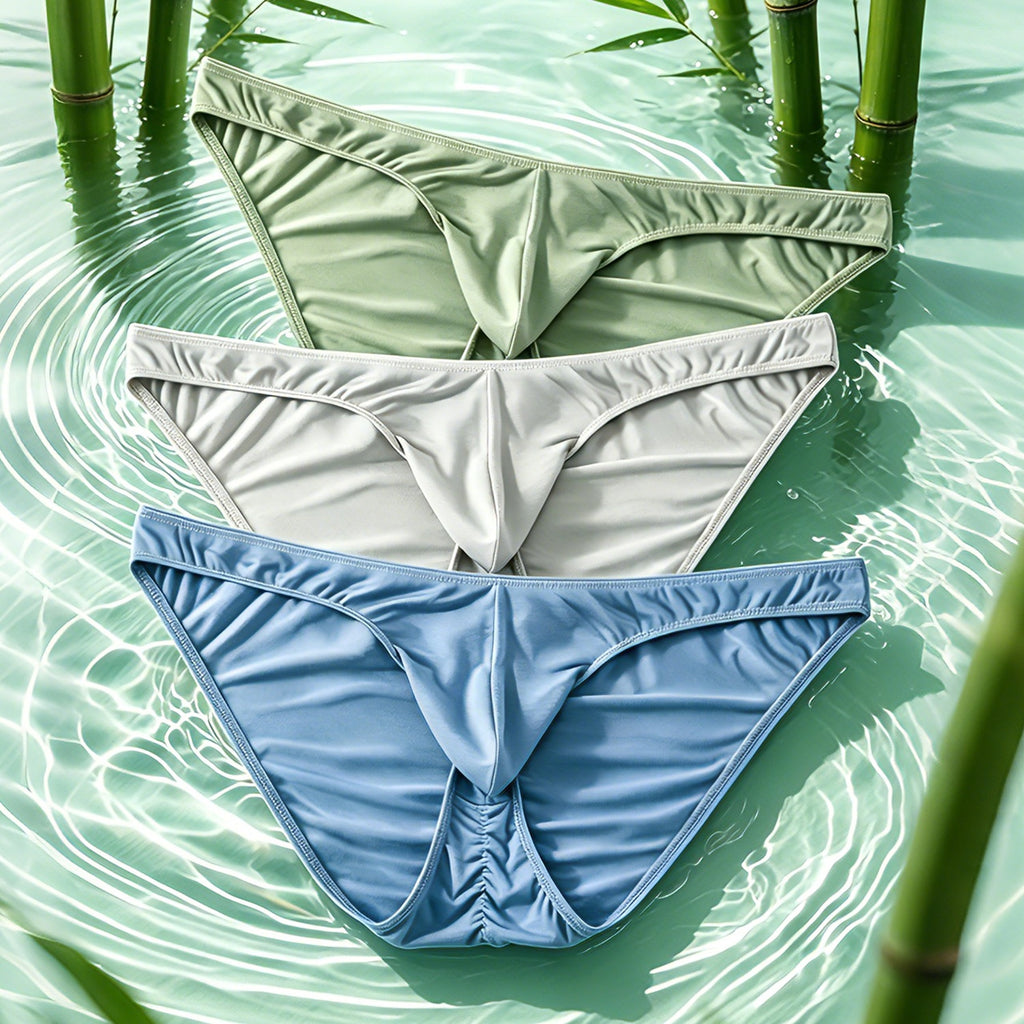 Bamboo Fiber Mens slips with Elephant-Trunk Pouch