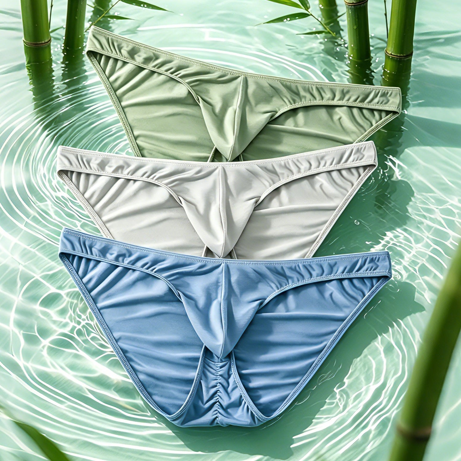 Bamboo Fiber Mens slips with Elephant-Trunk Pouch