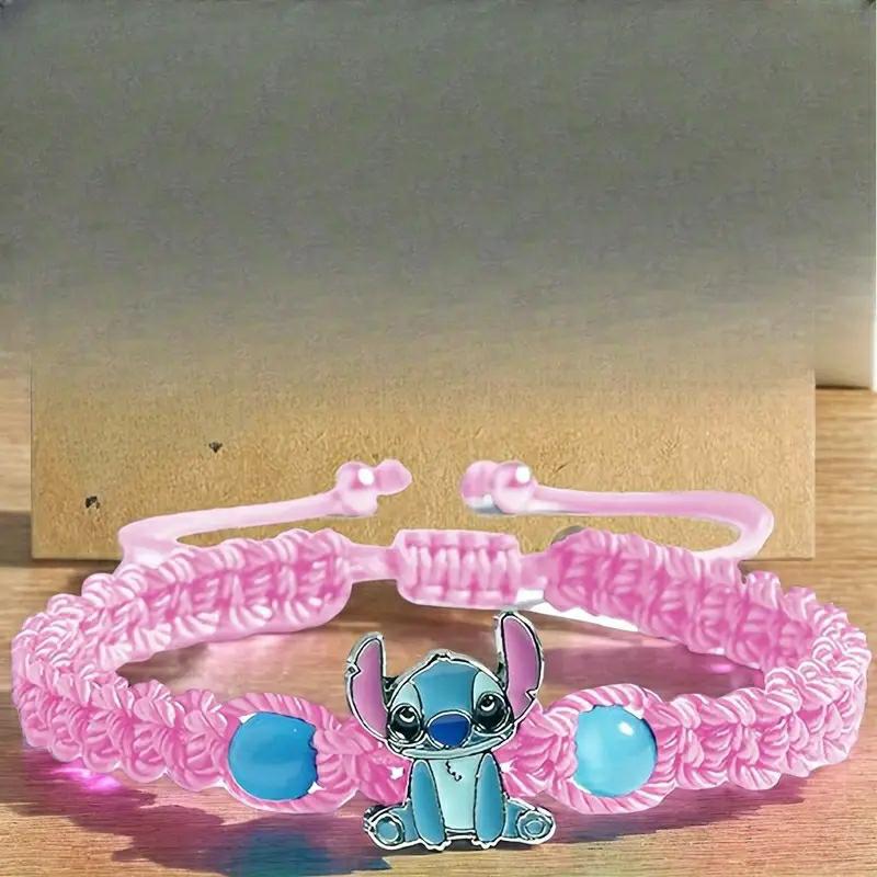 Bleu mignon Alien Cartoon caractère bracelet tissé à la main cordon tressé à la main pour un