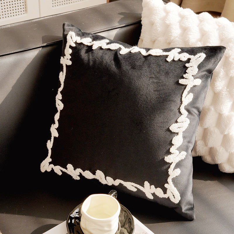 Moyen-Century Français-Style Brown Salon Canapé Couverture oreiller
