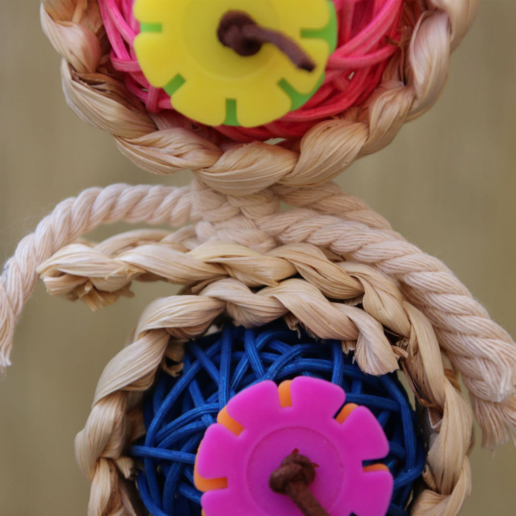 Parrot fournitures Jouet d'oiseau d'animal Jouet de bitte Ran Vine Bal Twist String