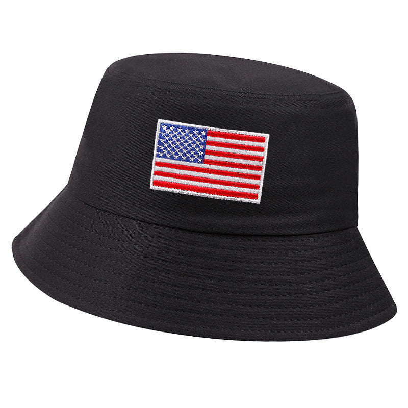 Stars and Stripes Brodé Fisherman Chapeau de seau résistant au soleil