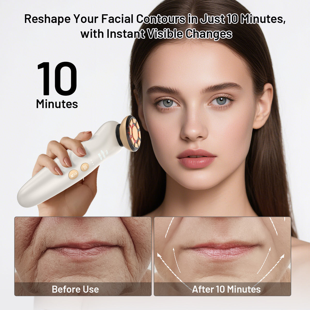 Dispositif d'injection de massage oculaire raffermissant de compression de glace faciale à 3 modes