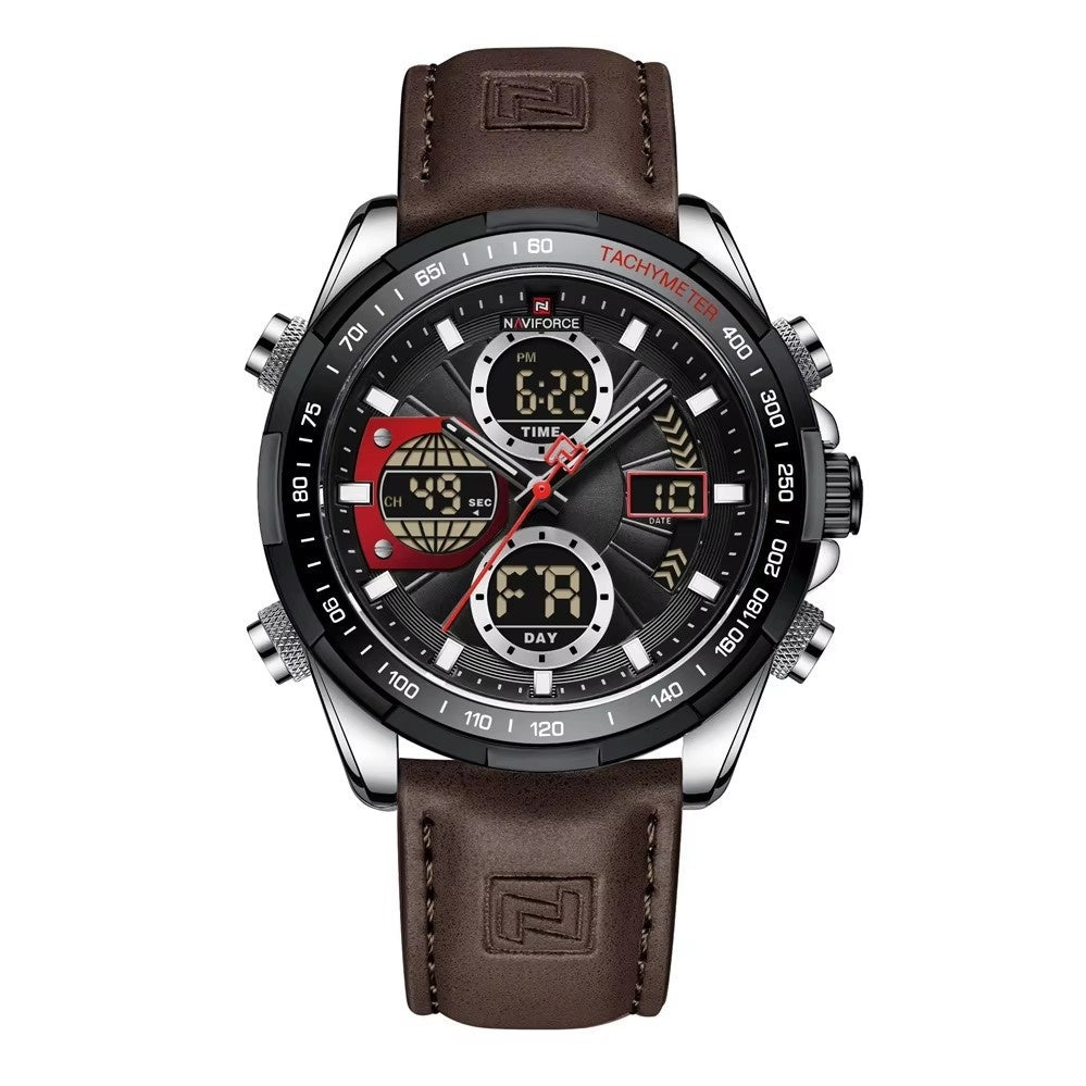 Montre multifonction en acier inoxydable pour homme